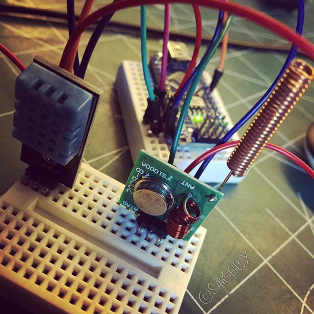 Temp Rf-link #dht11 #arduino #433mhz #rflink #antenna #sa6bwx #electronics #electronicengineering